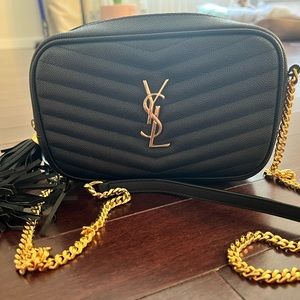 Authentic YSL Black Mini Lou Chain Bag, like new
